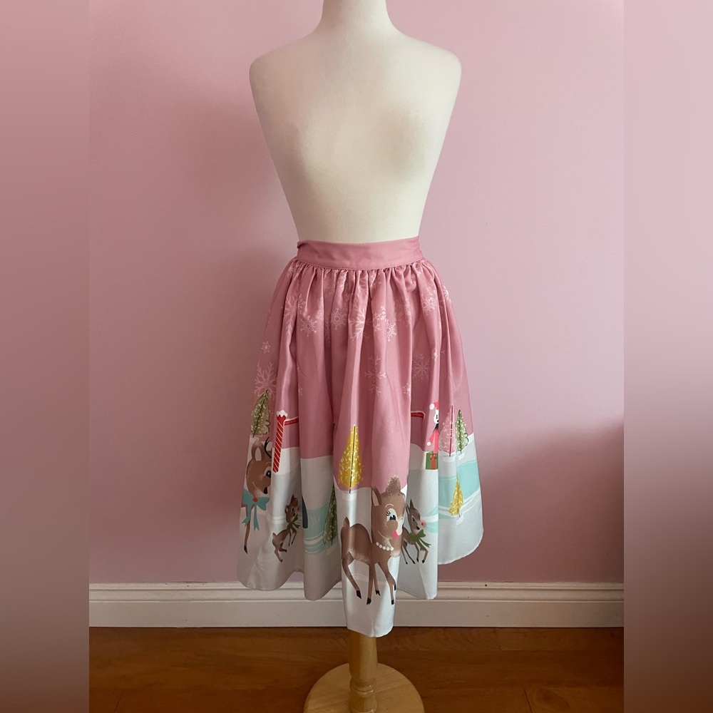 TOBS “Reindeer Love” Skirt in Pink